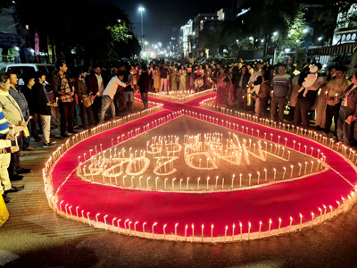 On the eve of World AIDS Day , the Tripura State AIDS Control Society organised an awareness programme at Agartala on November 30 evening by lighting up candles.